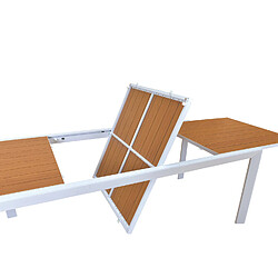 Acheter Avril Paris Table de jardin extensible aluminium blanche 200/300cm + 10 fauteuils empilables textilène - MARCEAU