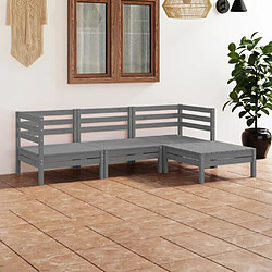 Maison Chic Salon de jardin 4 pcs - Table et chaises d'extérieur - Mobilier/Meubles de jardin Moderne Bois de pin massif Gris -MN31615