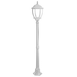 Tradex DE JARDIN VERRE LANTERNE E27 LUMIÈRE EXTÉRIEURE ALUMINIUM 178X24CM ES35 BLANC