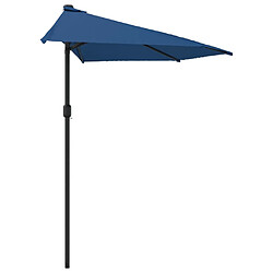 Helloshop26 Parasol de balcon avec mât en aluminium 300 x 150 x 253 cm demi bleu 02_0008301