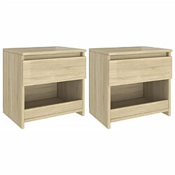 vidaXL Tables de chevet 2 pcs Chêne sonoma 40x30x39 cm Aggloméré