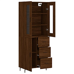 Avis vidaXL Buffet haut Chêne marron 69,5x34x180 cm Bois d'ingénierie