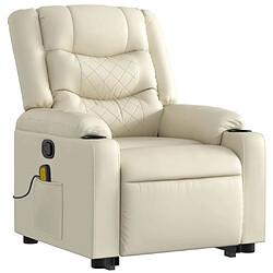 Avis vidaXL Fauteuil inclinable de massage Crème Similicuir