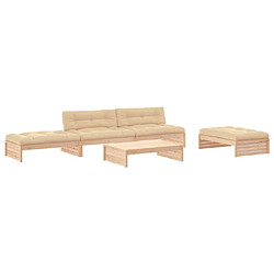 Maison Chic Salon de jardin 5 pcs + coussins - Mobilier/Meubles de jardin - Table et chaises d'extérieur bois massif -MN83369