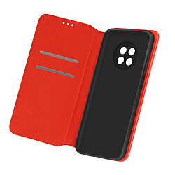 Avizar Housse Xiaomi Redmi Note 9T 5G Étui Folio Portefeuille Fonction Support Rouge