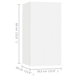 Maison Chic Meubles TV 4 pcs | Banc TV Moderne pour salon | Meuble de Rangement Blanc 30,5x30x60 cm Aggloméré -MN59987 pas cher