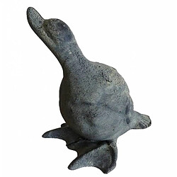 L'Héritier Du Temps Statuette de Canard ou Cane en Fonte Patinée Grise Objet Décoratif 8x10x11cm