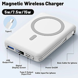 SANAG Batterie Externe Magnétique, Compatible Avec Magsafe, 10000Mah Sans Fil Power Bank Charge Rapide Pd 22.5W Avec 2 Câbles Intégrés, Affichage Led, Compatible Iphone 16/15/14/13/12/Pro/Pro