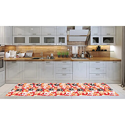 Alter Chemin de cuisine, 100% Made in Italy, Tapis résistant aux taches avec impression numérique, Chemin de roulement antidérapant et lavable, Modèle de Noël - Calista, cm 280x52