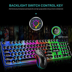 Souris Et Clavier Gamer Rétroéclairés Par LED RGB Filaire Par USB, Noir pas cher