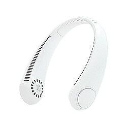 (Blanc) Mini Tour de Cou pour Ventilateur Portable Refroidisseur Suspendu pour Cou Paresseux Sans Lame USB Rechargeable