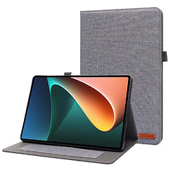 Etui en PU avec support et porte-carte pour votre Xiaomi Pad 5/Pad 5 Pro - gris