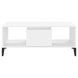 Maison Chic Table basse,Table Console Table d'appoint, Table pour salon Blanc 90x50x36,5 cm Bois d'ingénierie -MN75606 pas cher