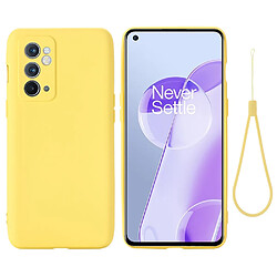 Coque en silicone anti-scratch, avec sangle, jaune pour votre OnePlus 9RT 5G