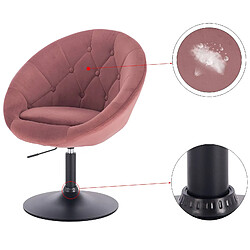 Avis Helloshop26 Fauteuil chaise longue avec accoudoirs en velours rose 19_0000338