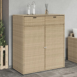 vidaXL Armoire de rangement jardin beige 105x55x113 cm résine tressée