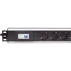 Vertical rack power strip 250V/16A 12x Schuko 3m single air switch