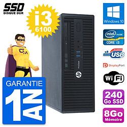 PC HP ProDesk 400 G3 SFF Intel Core i3-6100 RAM 8Go SSD 240Go Windows 10 Wifi - Occasion