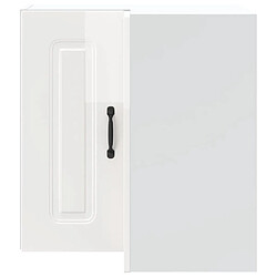 Avis vidaXL Armoire murale d'angle de cuisine Kalmar blanc brillant