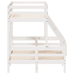 Acheter Vidaxl Lit superposé 90x200/120x200 cm blanc bois de pin massif