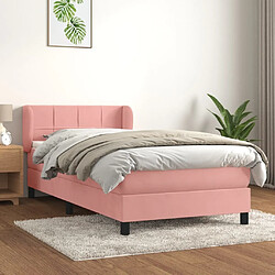 Maison Chic Lit Adulte - Lit simple Lit à sommier tapissier avec matelas moelleux - Meuble de Chambre - Rose 90x190 cm Velours -MN45803