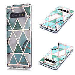 Coque en TPU motif marbre or rose imd blanc/cyan pour votre Samsung Galaxy S10