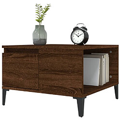 Avis vidaXL Table basse chêne marron 55x55x36,5 cm bois d'ingénierie