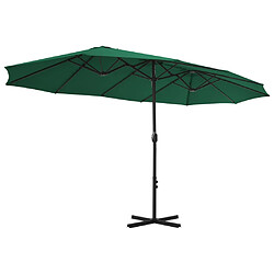 Avis vidaXL Parasol d'extérieur et mât en aluminium 460 x 270 cm Vert