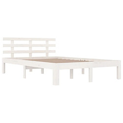 Avis Maison Chic Lit adulte - Lit simple Cadre de lit,Structure du lit Contemporain Blanc Bois massif 140x200 cm -MN28971