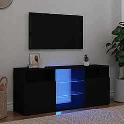 vidaXL Meuble TV avec lumières LED noir 120x30x50 cm