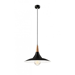 Lumière Suspension Dome Bois,acier Noir 1 ampoule 87cm