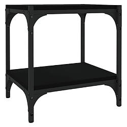 Maison Chic Meuble TV scandinave - Banc TV pour salon Noir 40x33x41 cm Bois d'ingénierie et acier -MN54064