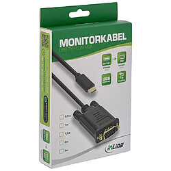 Câble d'affichage USB InLine®, USB Type-C mâle à VGA mâle (mode alternatif DP), noir, 1 m