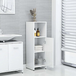 Avis Maison Chic Armoire de salle de bain,Meuble de rangement,Meuble haut Blanc brillant 30x30x95 cm -GKD758095