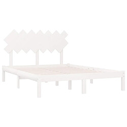 Acheter Maison Chic Lit adulte - Lit simple Cadre de lit,Structure du lit Contemporain Blanc 150x200 cm Très grand Bois massif -MN90052