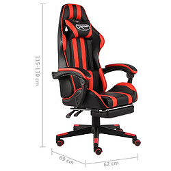 vidaXL Fauteuil de jeux vidéo et repose-pied Noir et rouge Similicuir pas cher