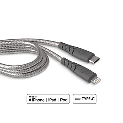 BIGBEN Câble Ultra-renforcé USB C/Lightning 1,2m 3A Garanti à vie Gris Force Power