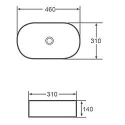 Karag Vasque ovale à poser sans trou LY 46x31x14 cm