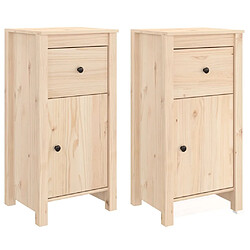 vidaXL Buffets 2 pcs 40x35x80 cm bois massif de pin