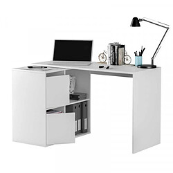 Dansmamaison Bureau d'angles 2 portes + 2 niches Blanc - DAPATA pas cher