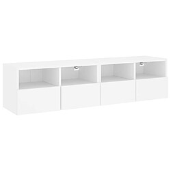 vidaXL Meubles TV muraux 2 pcs blanc 60x30x30 cm bois d'ingénierie