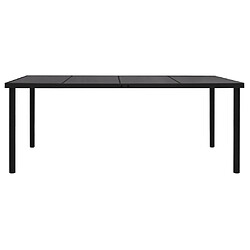 vidaXL Table de jardin 190x90x74 cm Noir Acier