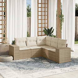 Maison Chic Salon de jardin avec coussins 5 pcs | Ensemble de Table et chaises | Mobilier d'Extérieur beige résine tressée -GKD22193