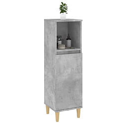 Maison Chic Armoire de salle de bain,Meuble de rangement,Meuble haut gris béton 30x30x100 cm -GKD469729 pas cher