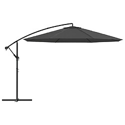 Helloshop26 Parasol meuble de jardin en porte-à-faux avec poteau aluminium 350 cm anthracite 02_0008630