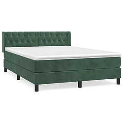 vidaXL Sommier à lattes de lit et matelas Vert foncé 140x190cm Velours