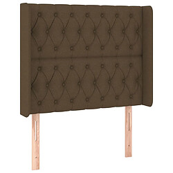 Maison Chic Tête de lit scandinave avec oreilles,meuble de chambre Marron foncé 103x16x118/128 cm Tissu -MN72712