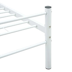 Acheter vidaXL Cadre de lit sans matelas et tête de lit blanc métal 160x200 cm