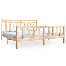 vidaXL Cadre de lit sans matelas bois massif 200x200 cm