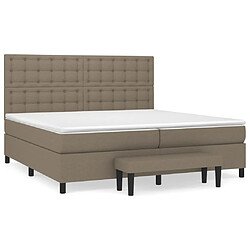 vidaXL Sommier à lattes de lit avec matelas Taupe 200x200 cm Tissu